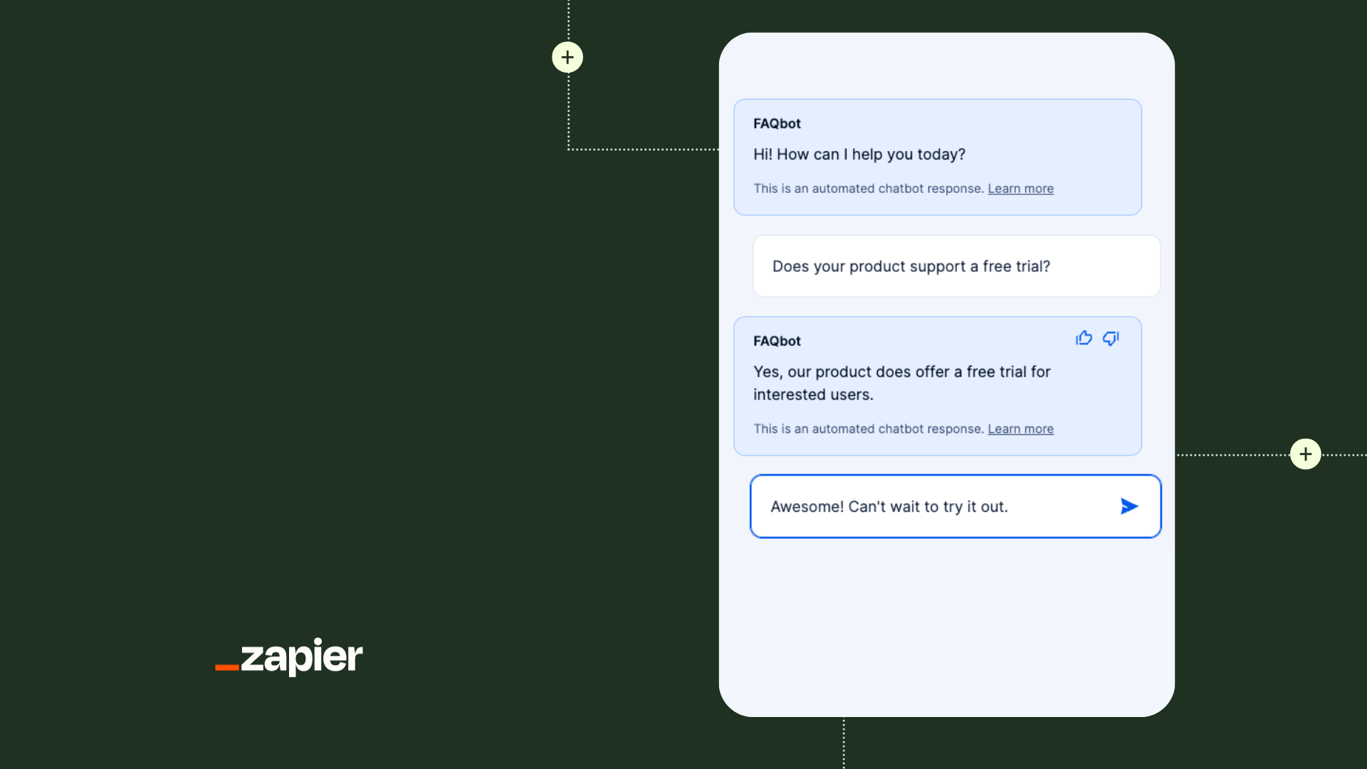 Simple FAQ AI Chatbot Template | Zapier Interfaces