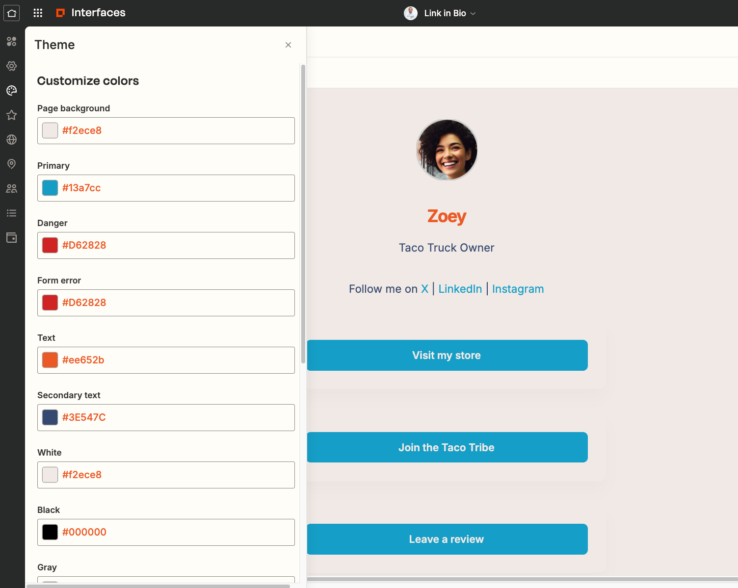 Edit theme and branding in Zapier Interfaces