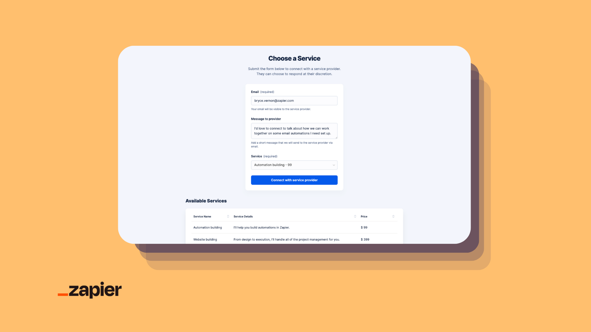 Simple Marketplace Template Zapier Interfaces