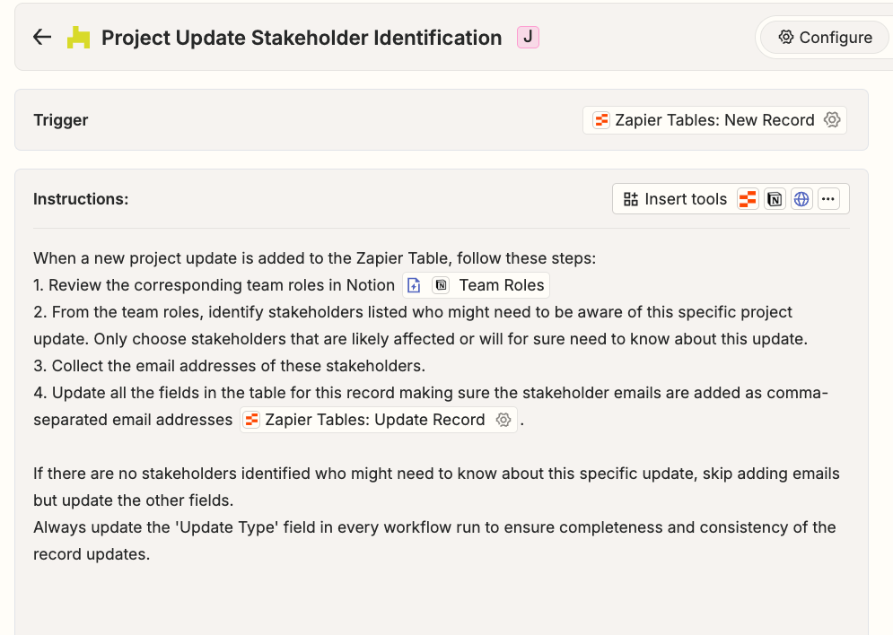 Agent Categorizes and Identifies Stakeholders