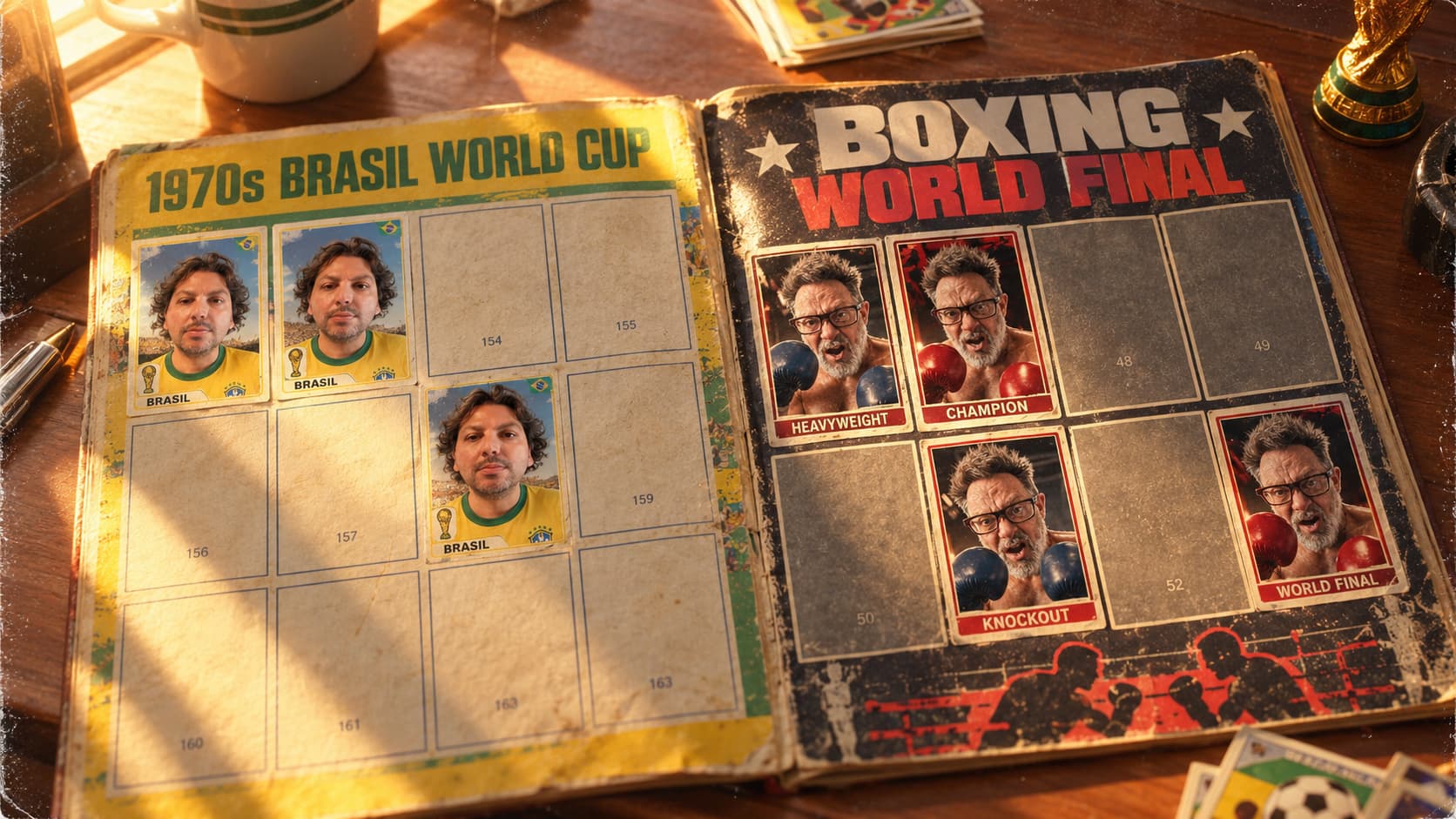 Football and boxing sticker portraits