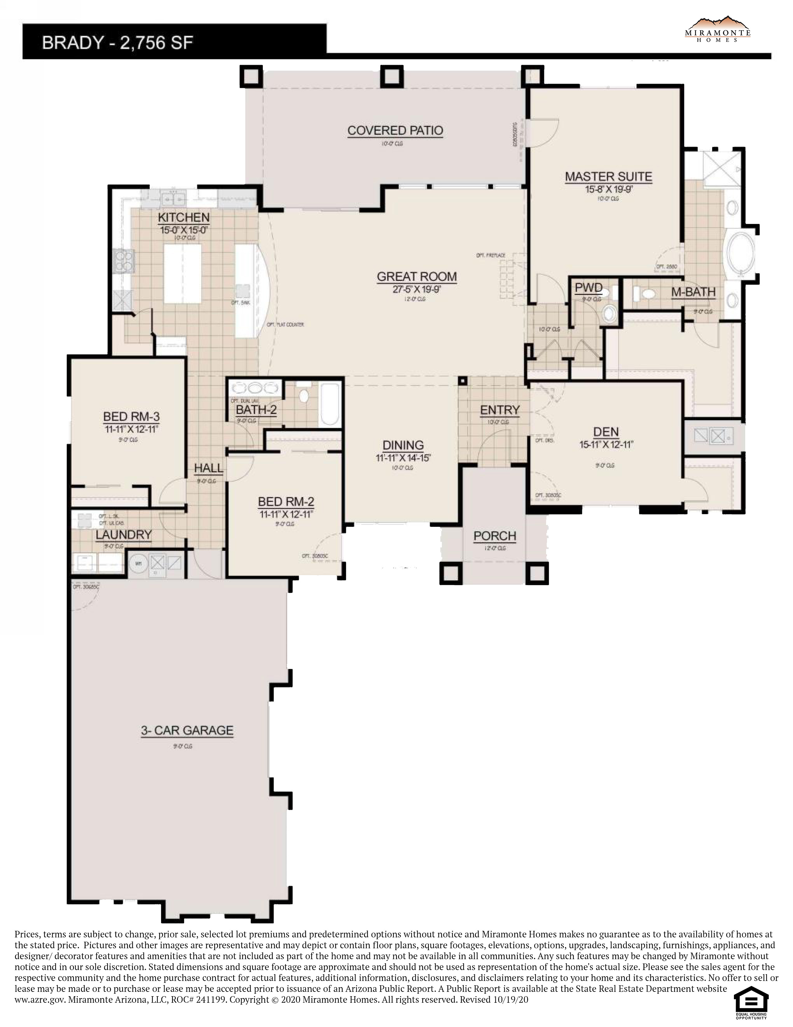 Brady Plan Miramonte Homes Arizona Residential Home