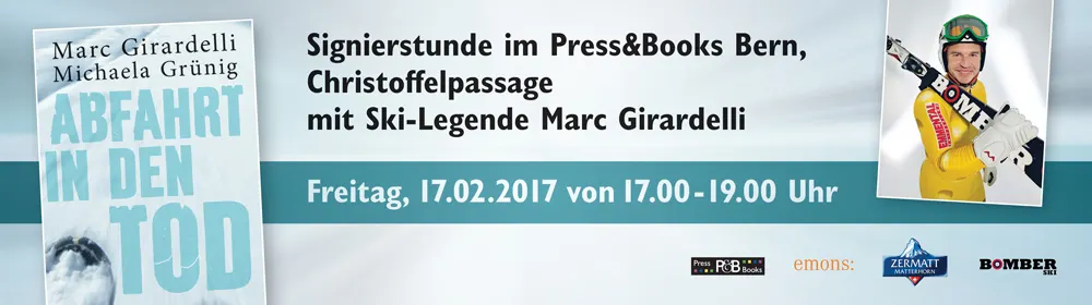 Skilegende Marc Giradelli im Press&Books in Bern