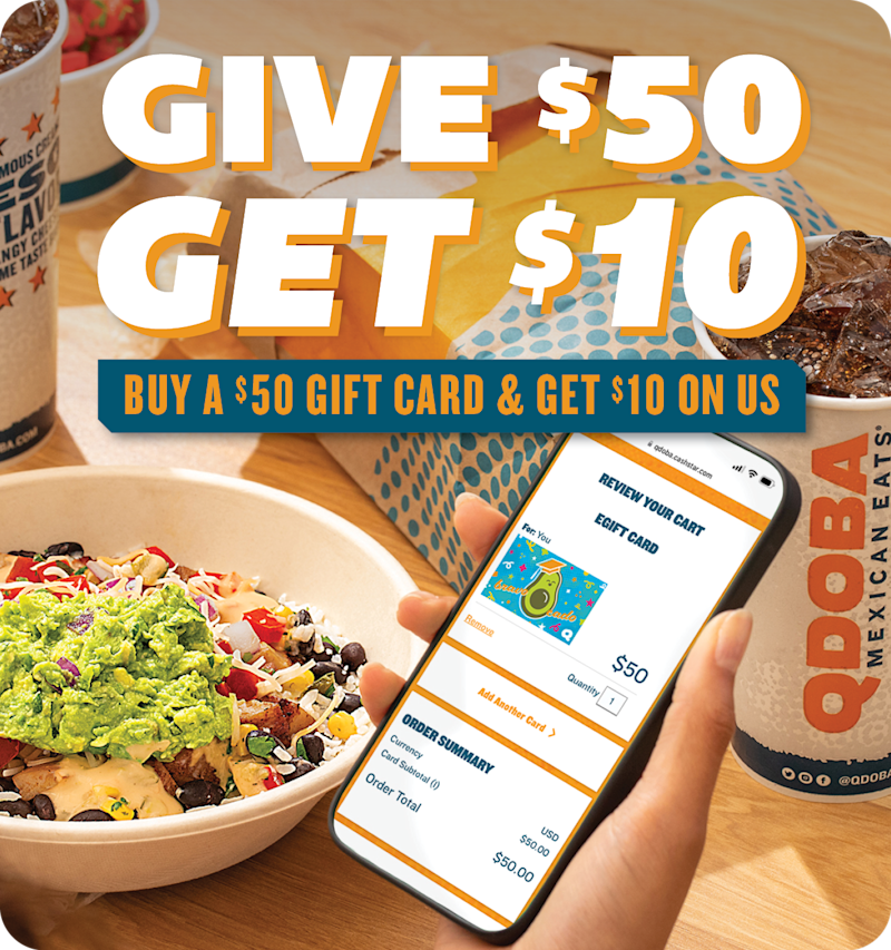 Purchase a QDOBA Gift Card or Check a Gift Card Balance