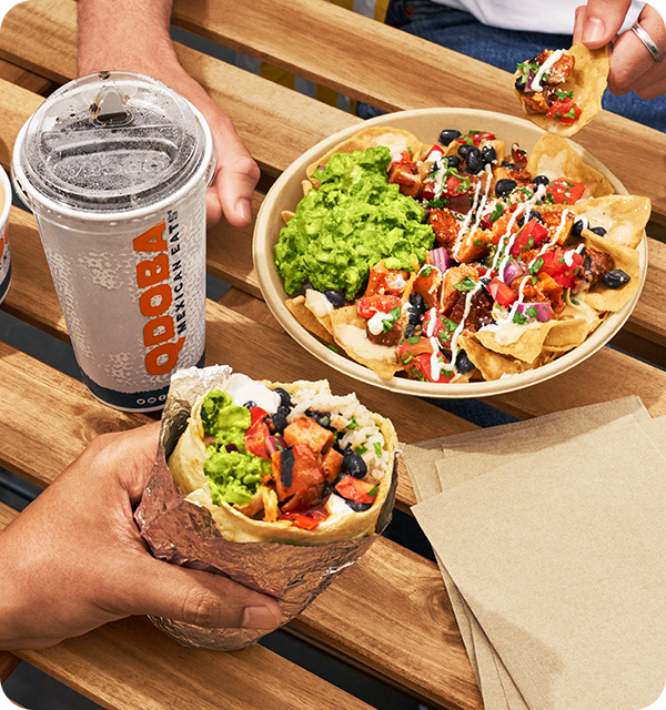 On National Burrito Day, enjoy a free entrée when you buy an entrée and drink on 4/4. Only for QDOBA Rewards Members.