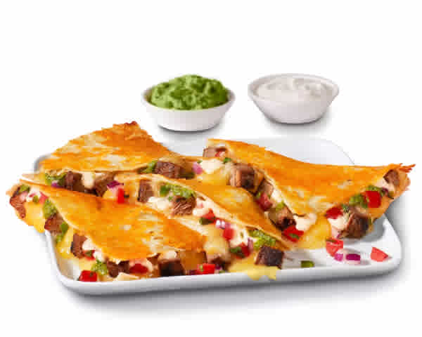 Enjoy a golden cheese-crusted tortilla packed with your choice of protein, melted cheese, flavorful salsas and sauces. Served with our hand-crafted guacamole and sour cream. Order today at QDOBA Mexican Eats!