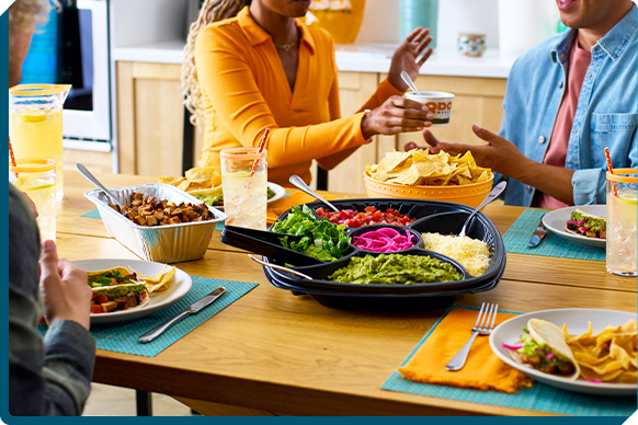 Build your own tacos with chicken, steak or pork and all the fixings and a large bag of chips. Perfect for any occasion and serves small groups of 8-10 people.