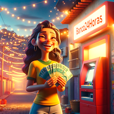 Menina em IA com o Banco24Horas