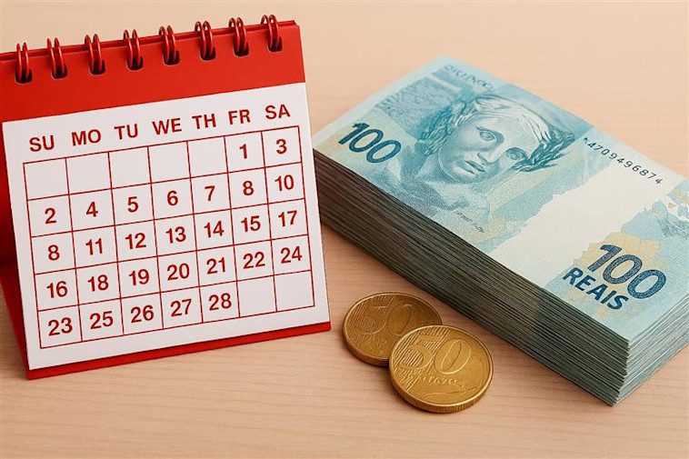 dinheiro e calendario