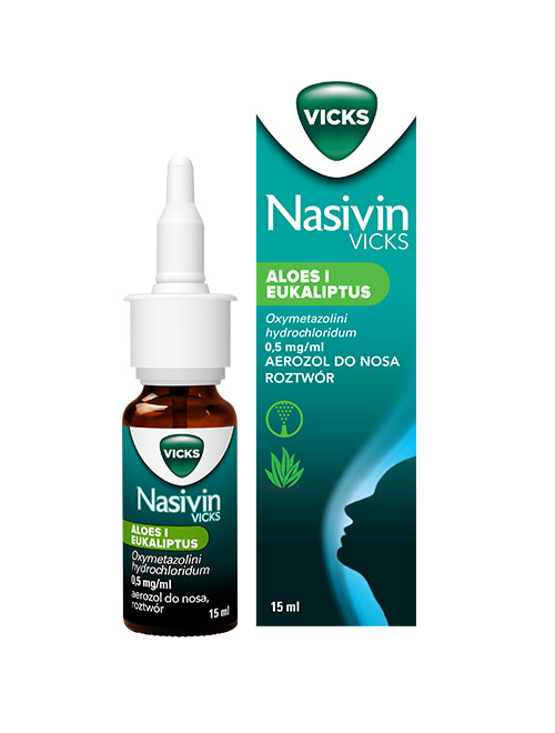 Nasivin® Sinex Aloes i Eukaliptus 0,5 mg/ml Oxymetazolini hydrochloridum Aerozol do nosa, roztwór