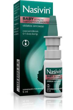 Nasivin® BABY 0,1mg/ml Tartósítószermentes oldatos orrcsepp