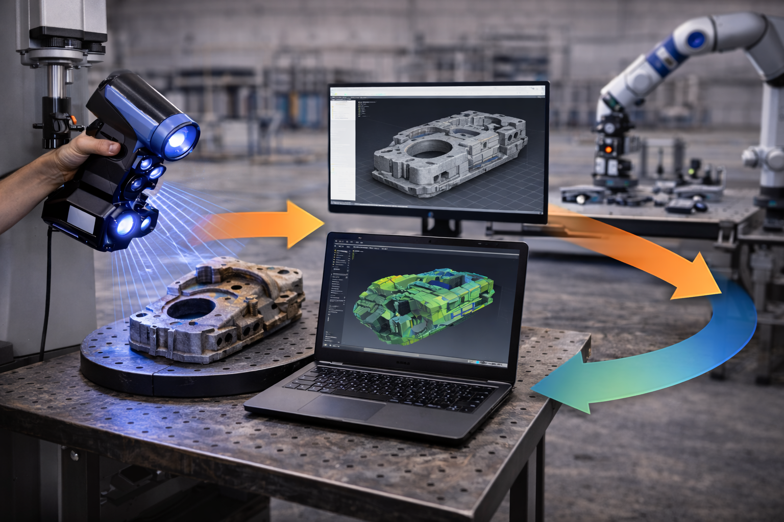 Integrált ipari 3D szkennelési és reverse engineering munkafolyamat