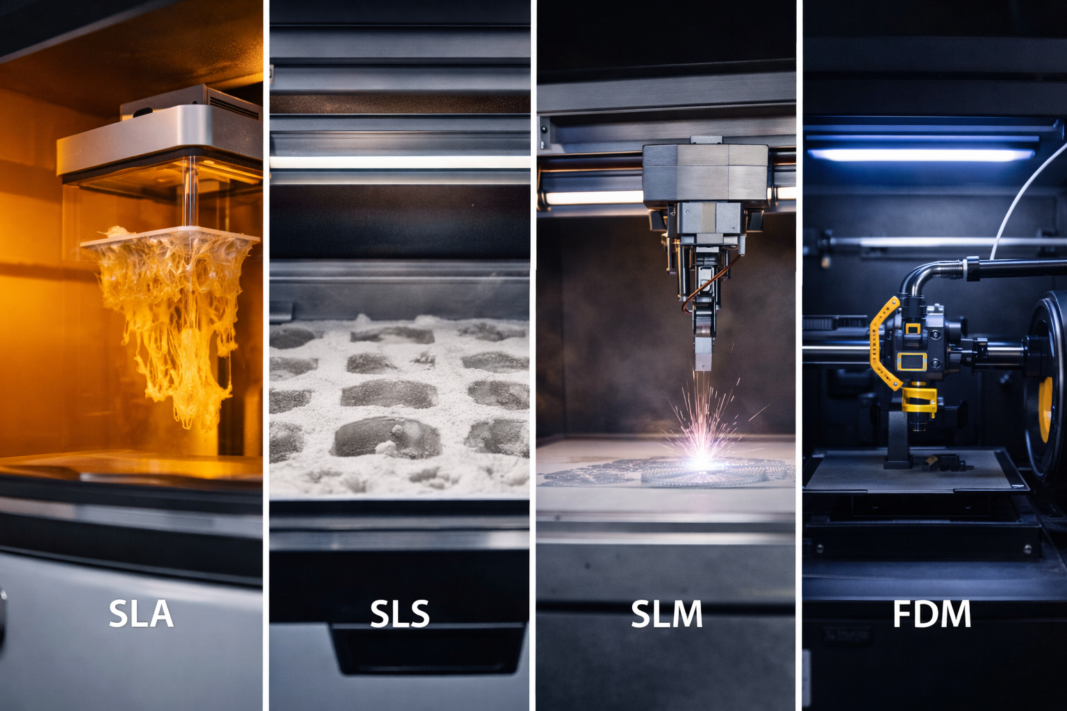SLA, SLS, SLM és FDM – Technológiai Képességek