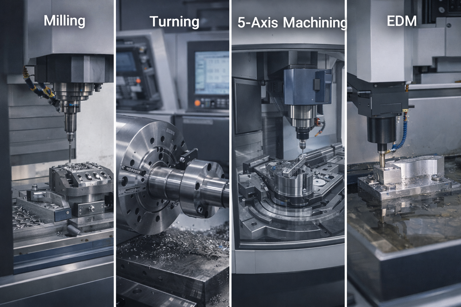 CNC Machining Capabilities: Milling, Turning, 5-Axis and EDM