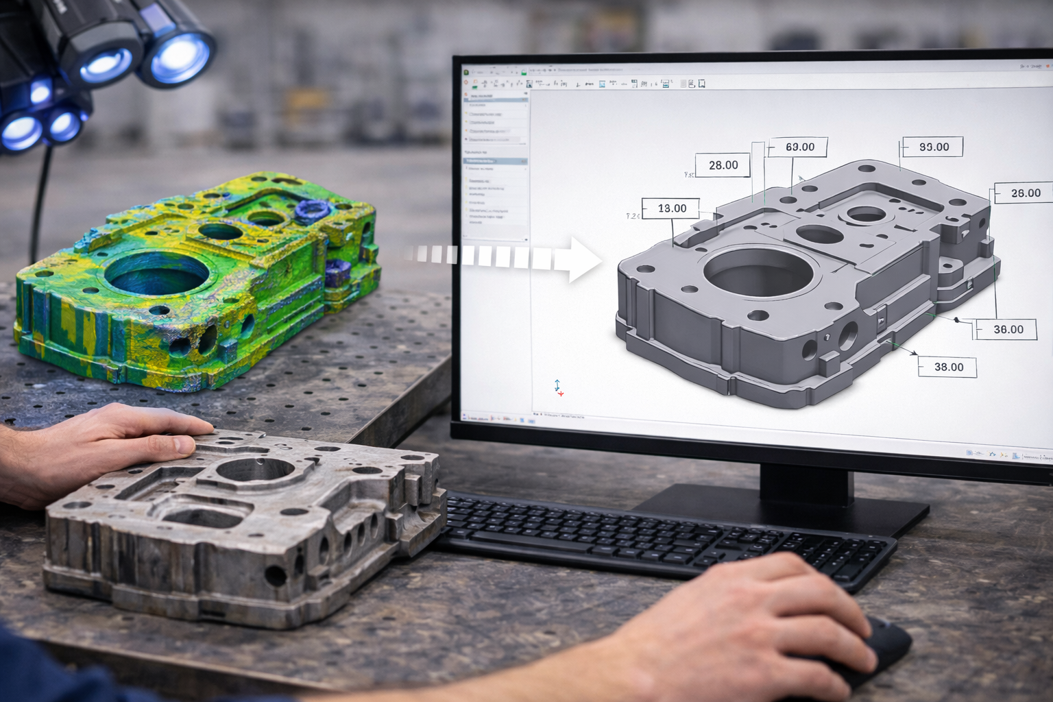Modelare Scan-to-CAD pentru aplicații inginerești