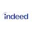 Indeed logo in blue text with a curved line and dot forming a stylized person icon above the letter i.
