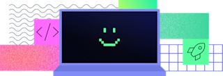 Happy Laptop graphic