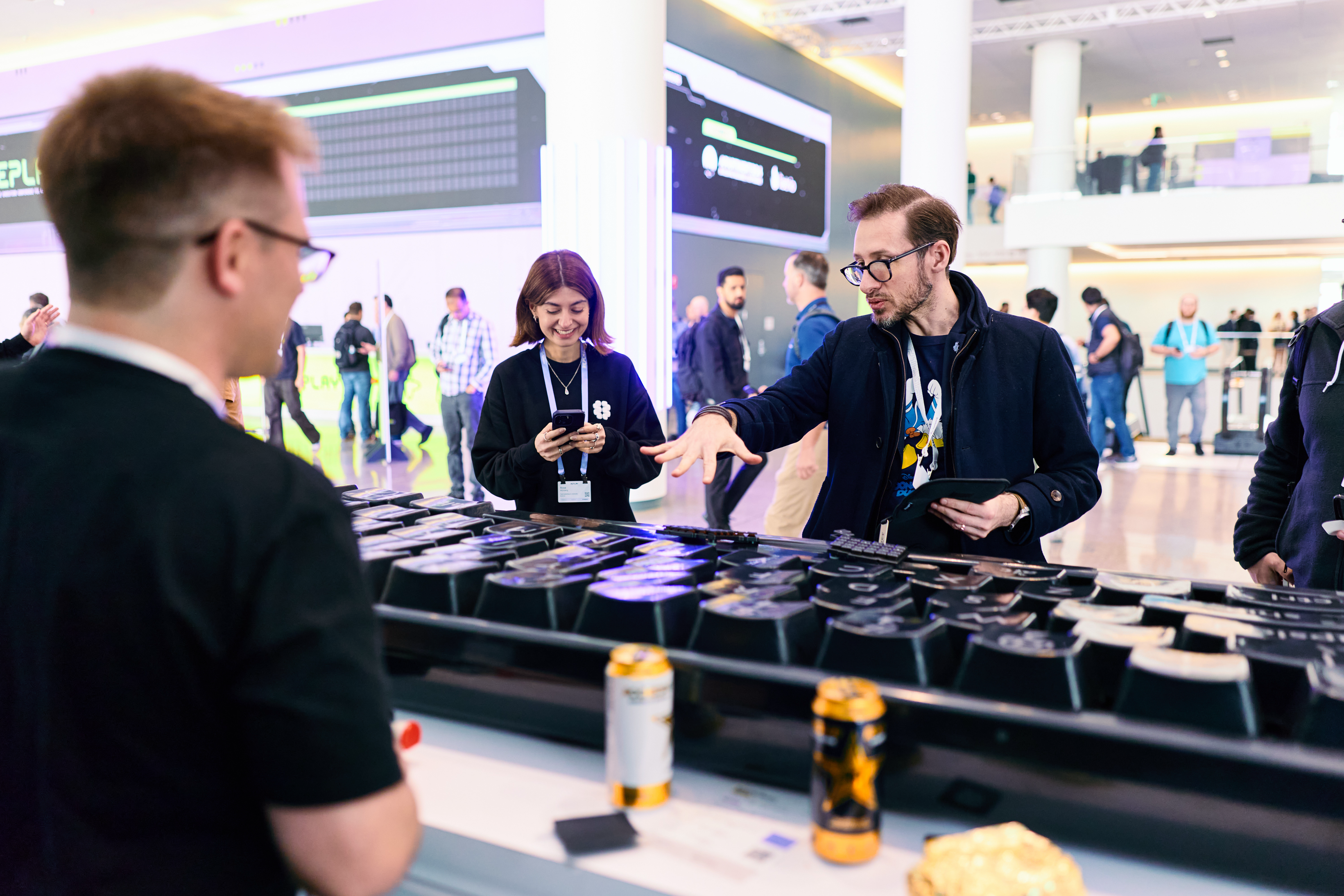 attendees-at-giant-keyboard