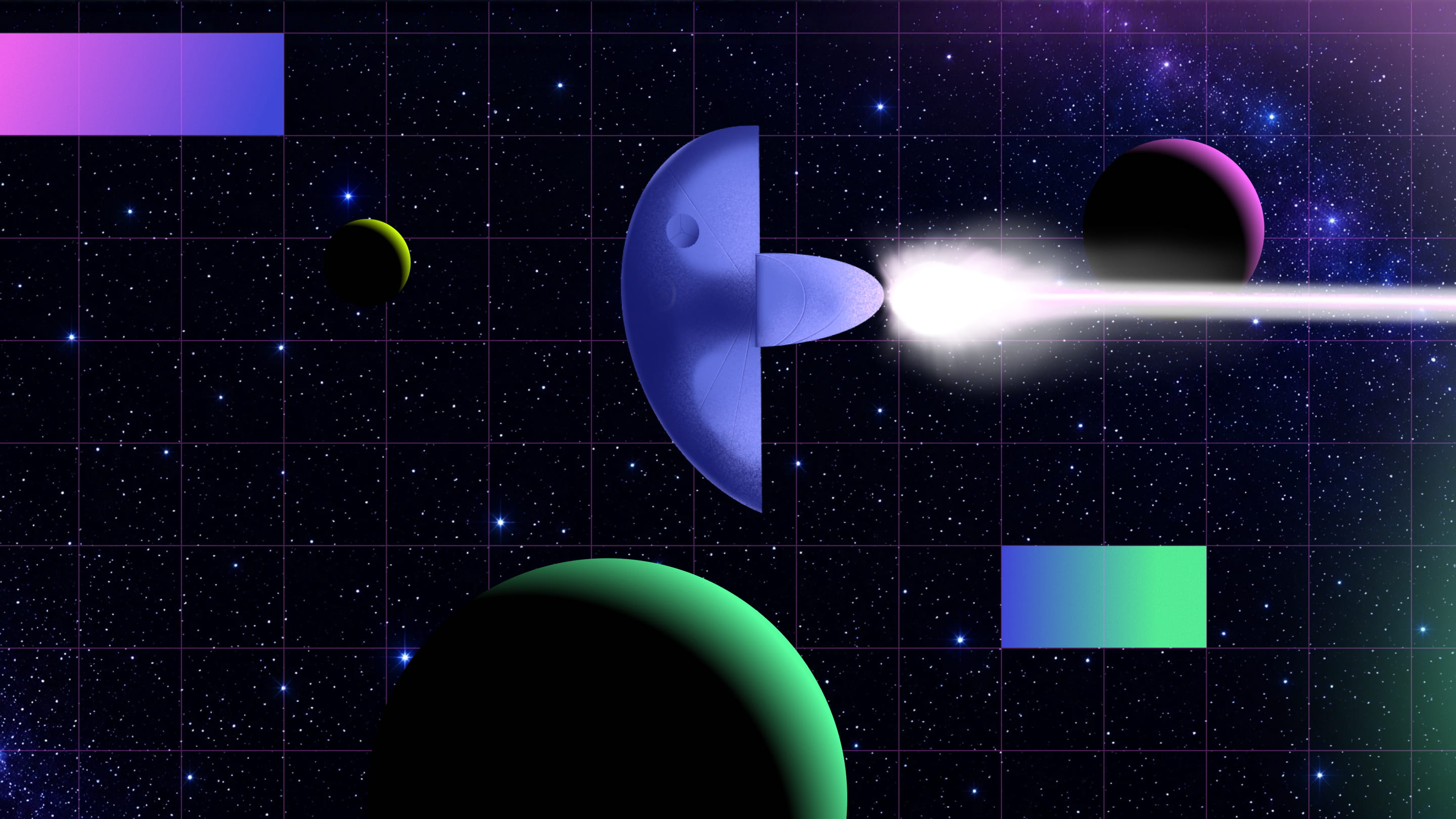 Abstract spaceship in space