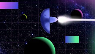 Abstract spaceship in space