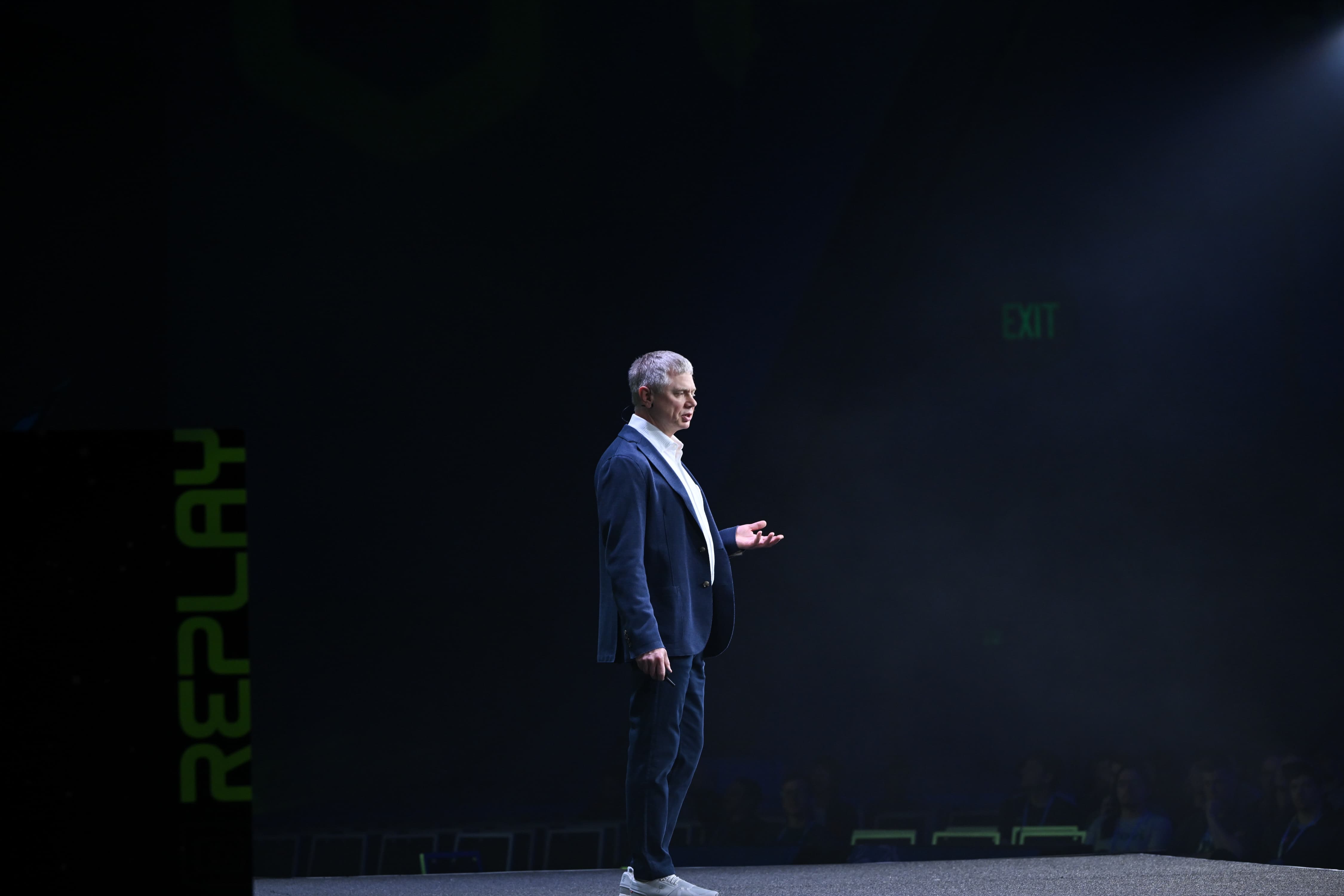 Maxim Fateev speaking during the Replay 2026 keynote
