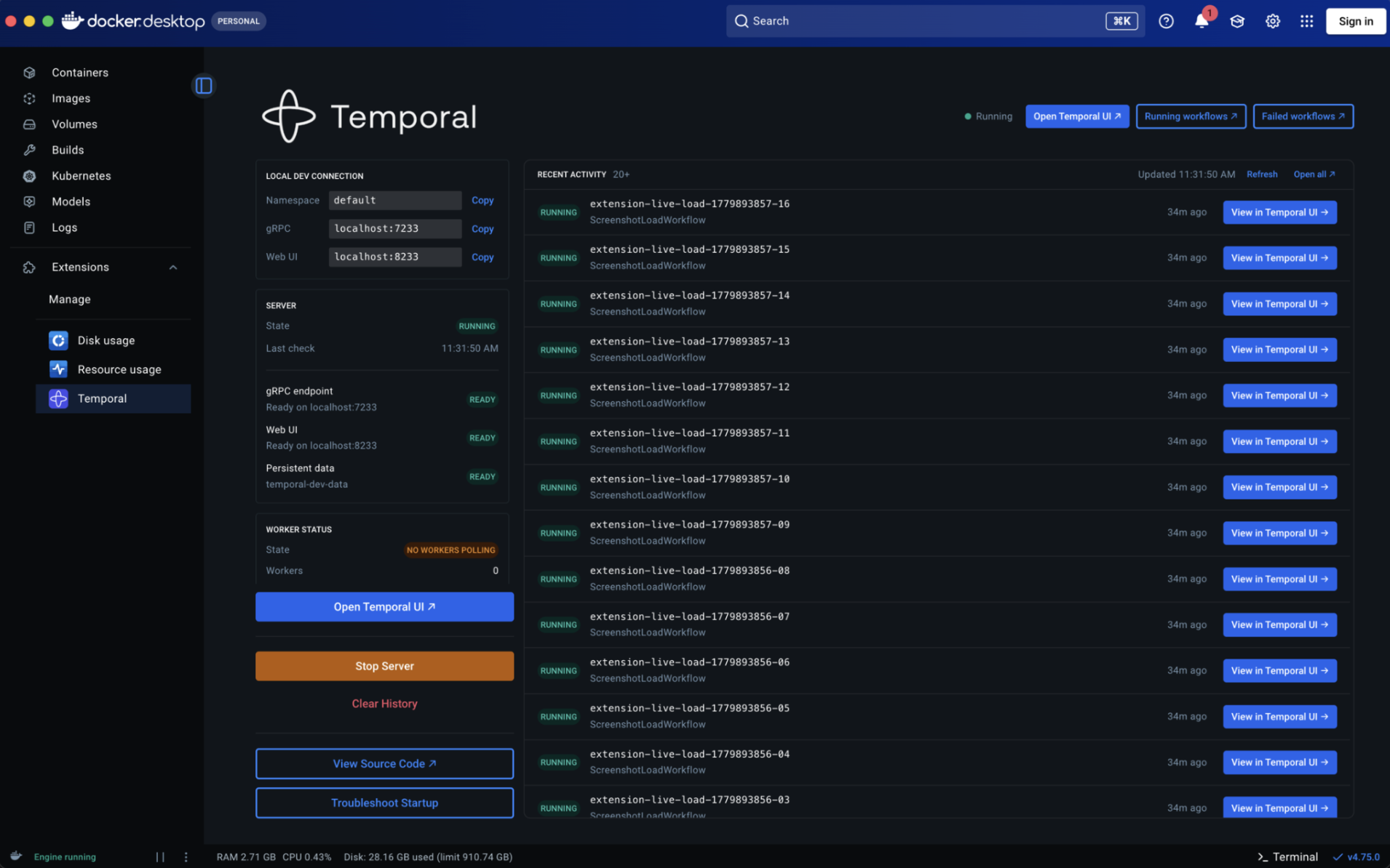 Polished extension UI screenshot