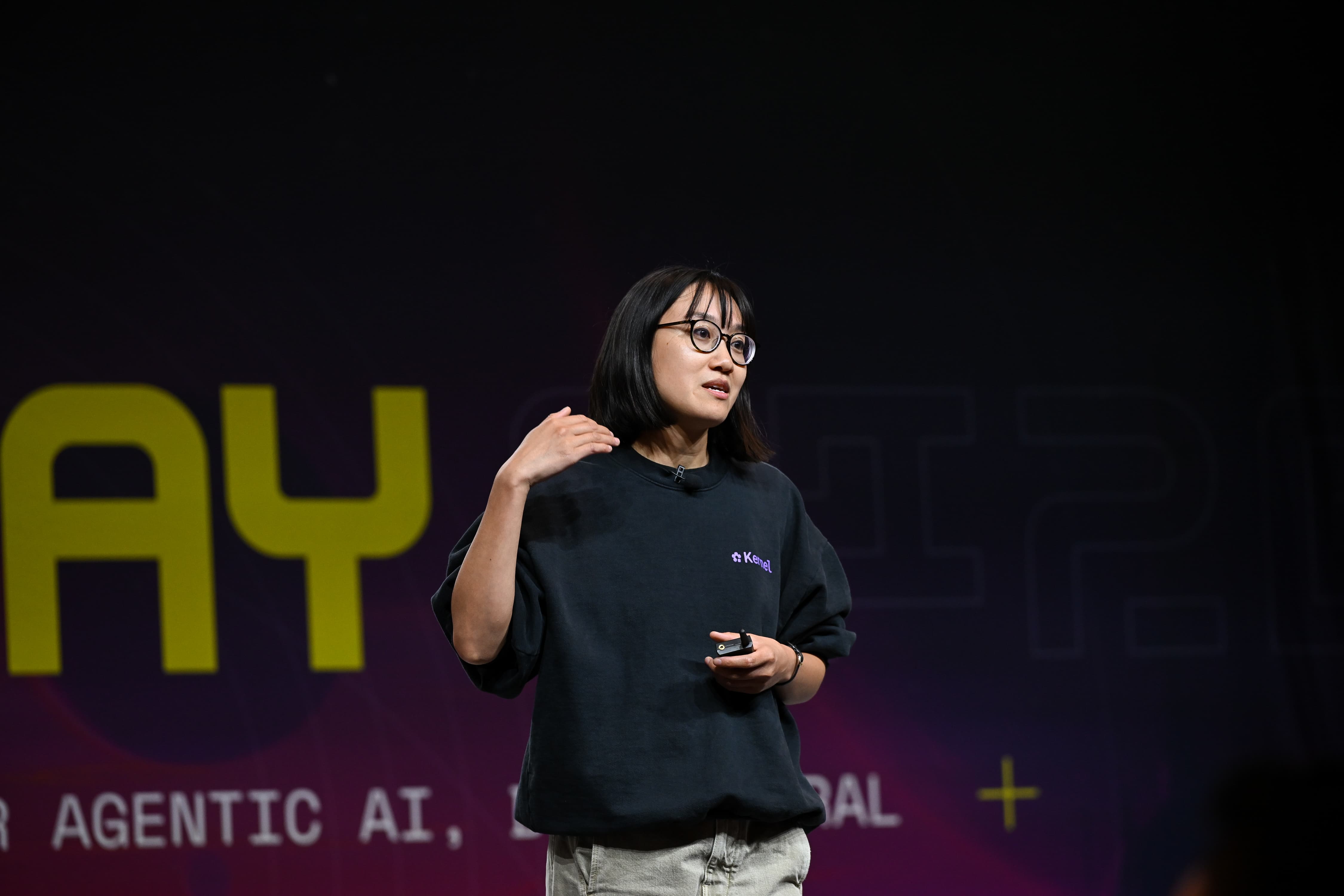 Kernel co-founder Catherine Jue speaking at Replay 2026