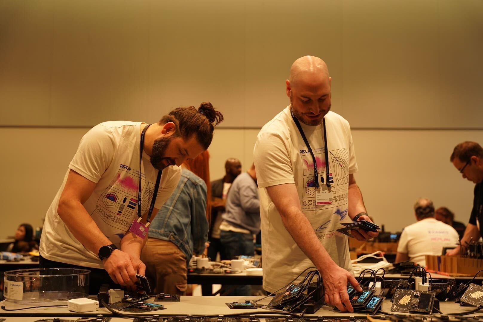 flashing station at Replay 2026 -- badge workroom