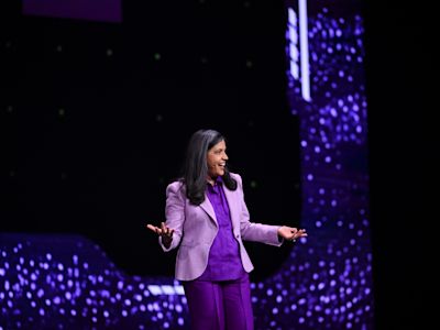 Preeti Somal speaking during the Replay 2026 keynote