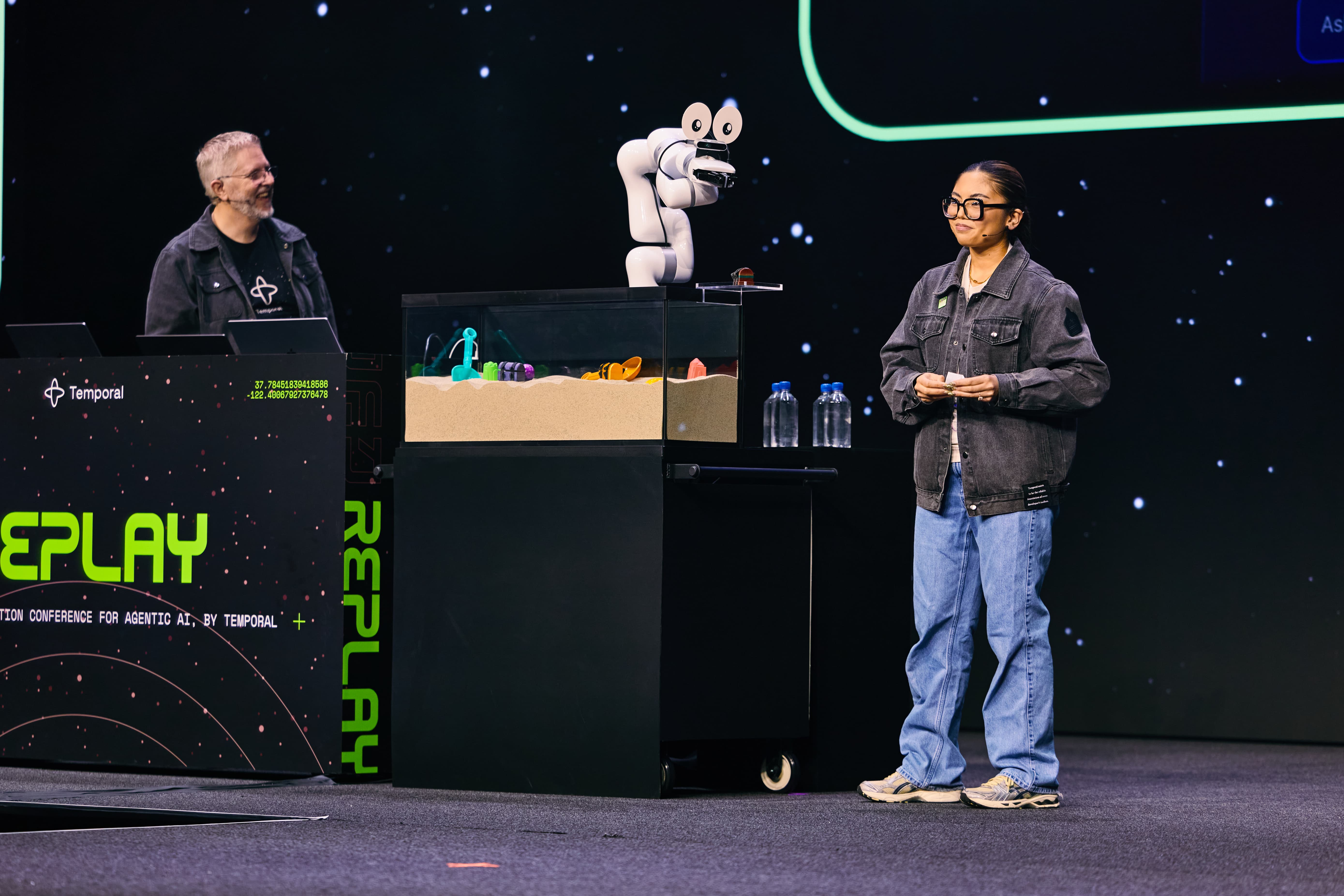 Live demo with a robot arm at Replay 2026