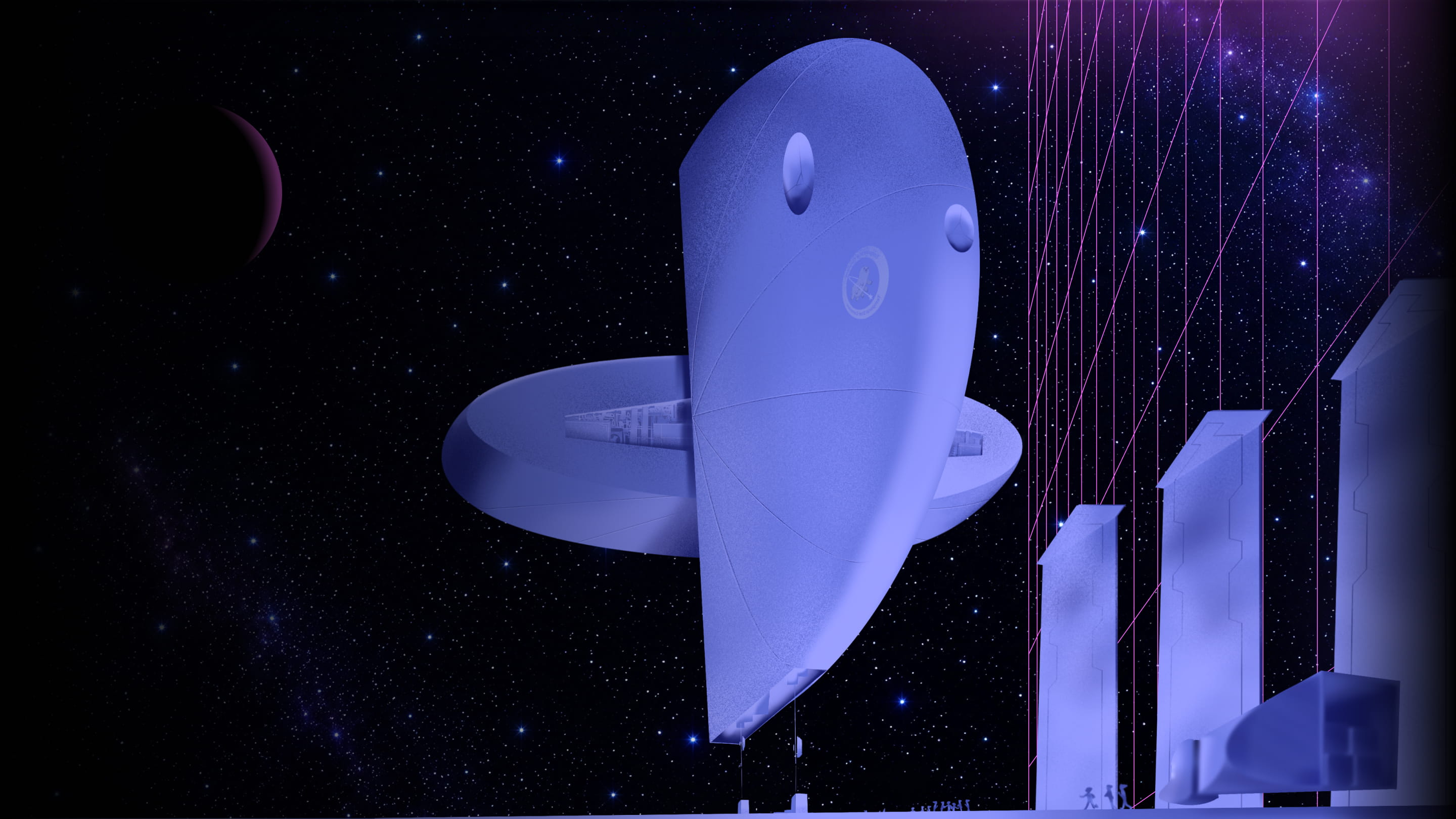 Abstract spaceship graphic