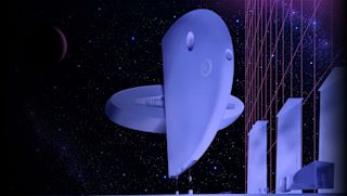 Abstract spaceship graphic