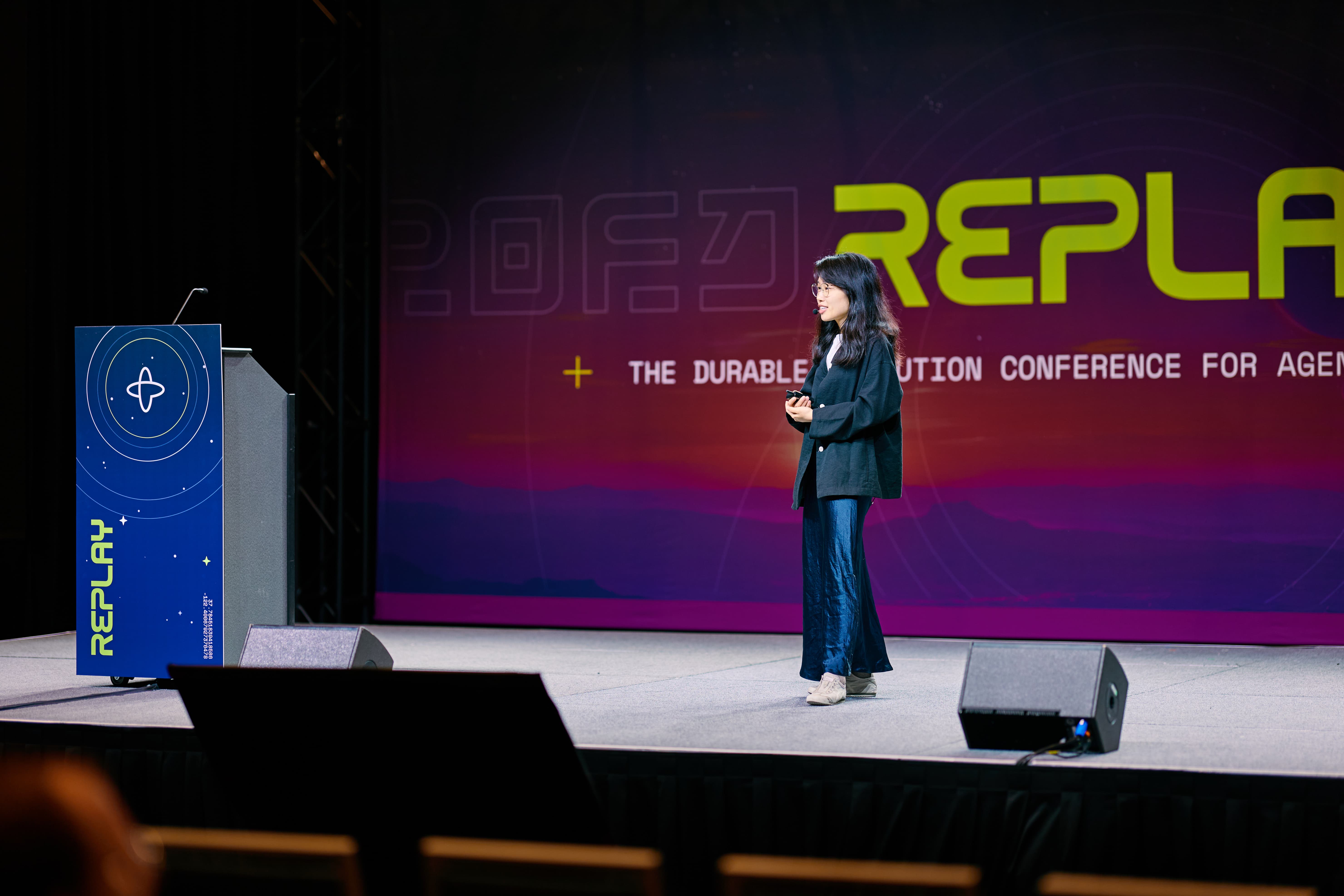 Catherine Zheng from Block speaking at Replay 2026