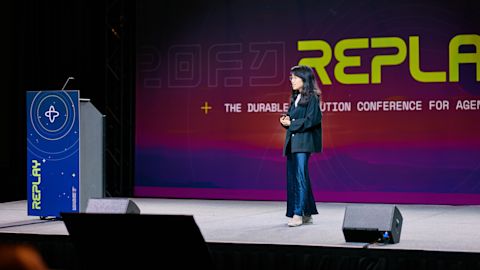 Catherine Zheng from Block speaking at Replay 2026