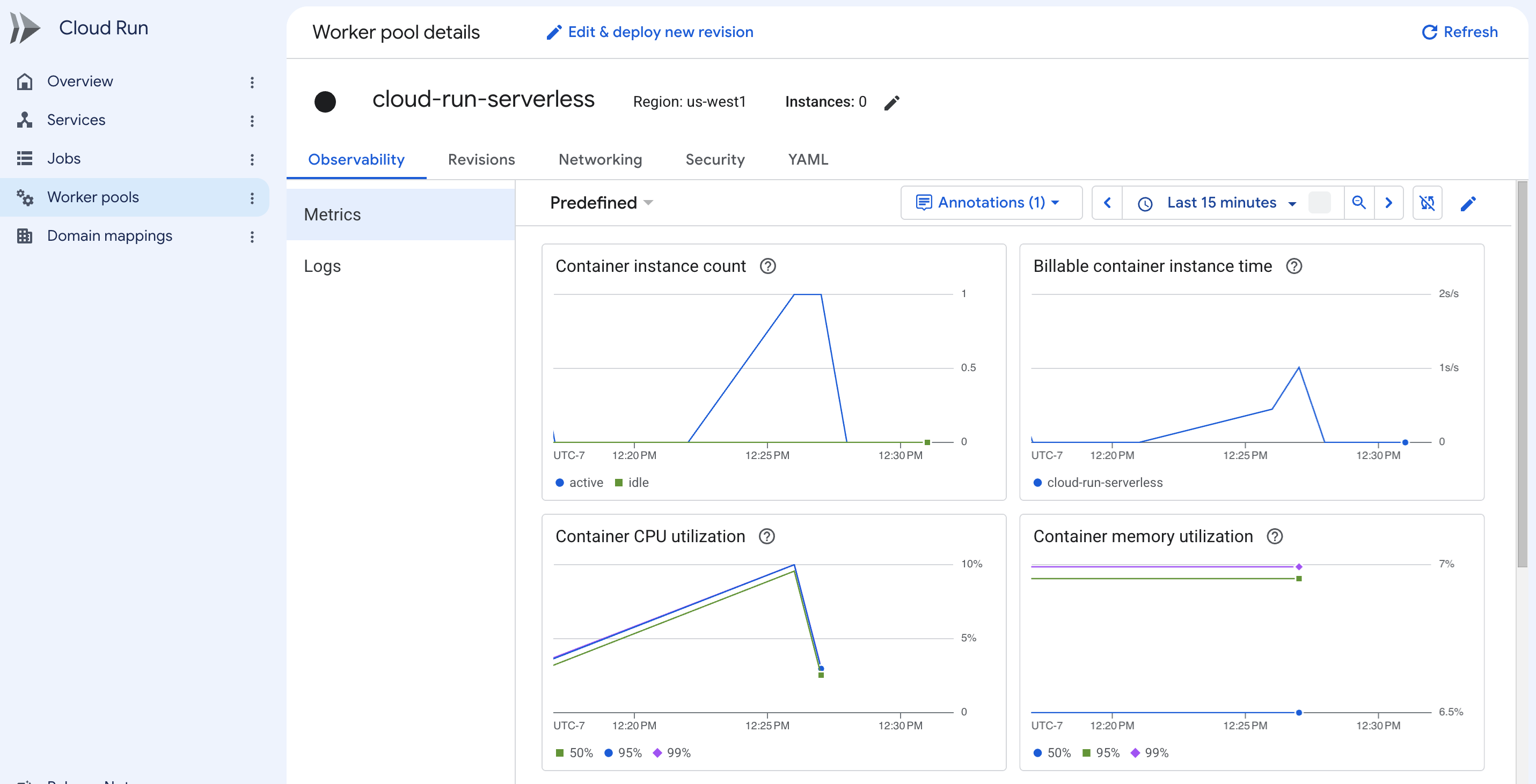 Cloud Run Worker Pool scaling metrics