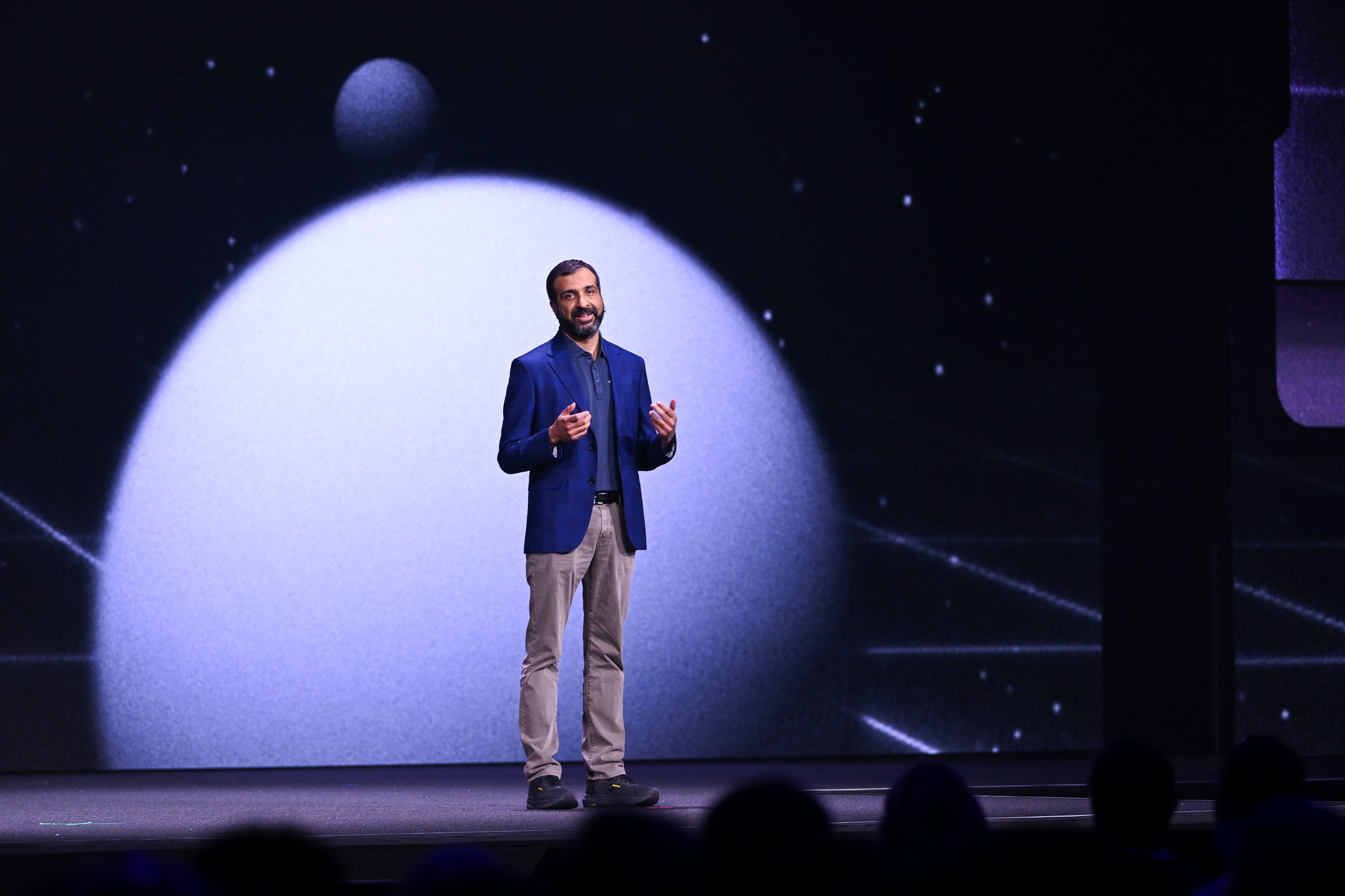 Samar Abbas speaking during the Replay 2026 keynote