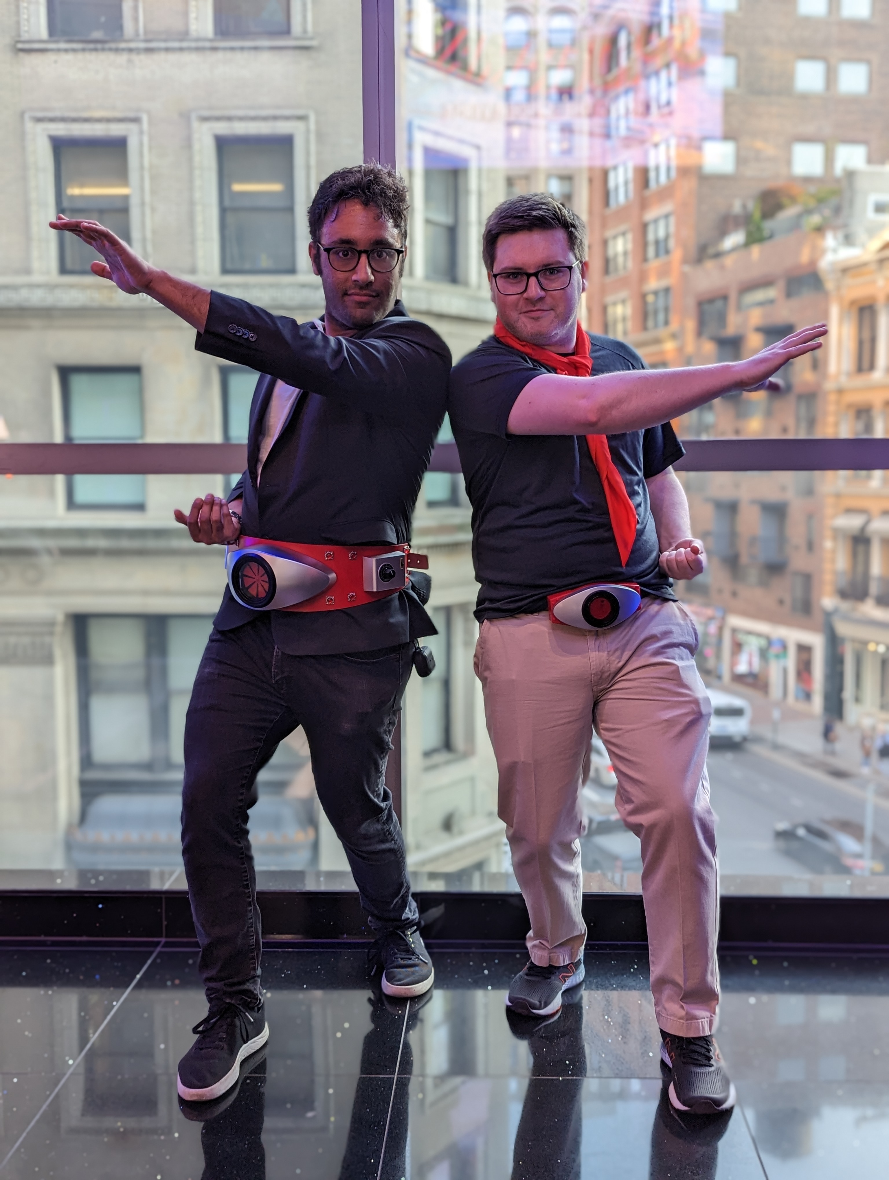 shy and tim with kamen-rider-belts