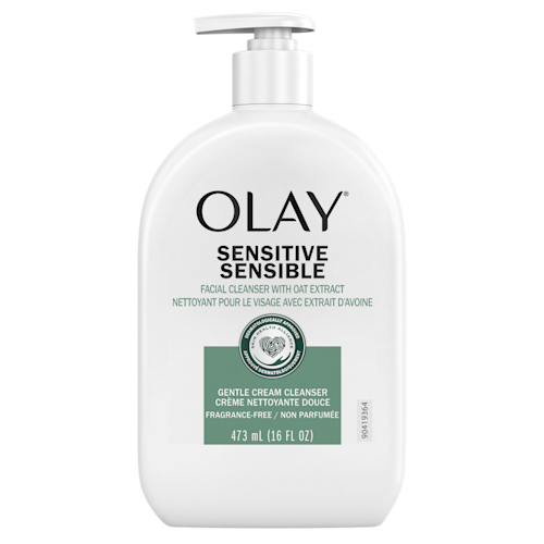 Olay Sensitive Facial Cleanser with Oat Extract Gentle Cream Cleanser, 473mL