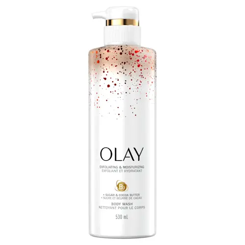Olay Exfoliating & Moisturizing Body Wash with Sugar, Cocoa Butter and Vitamin B3