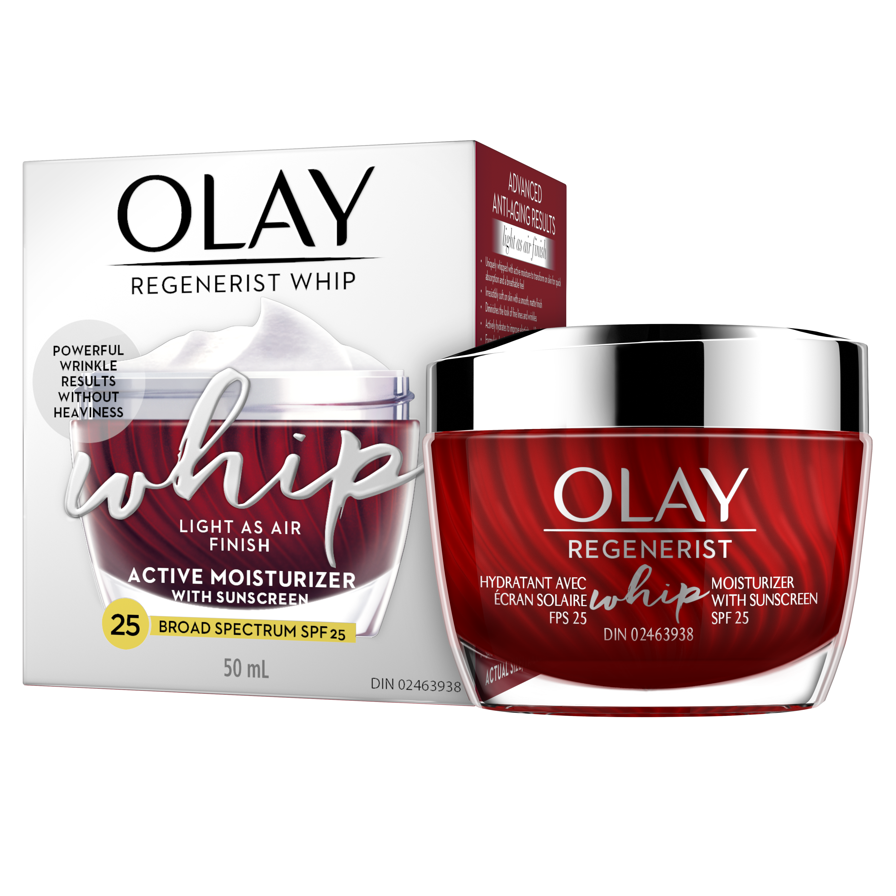 Olay Regenerist Whip Face Moisturizer SPF 25, 50 mL