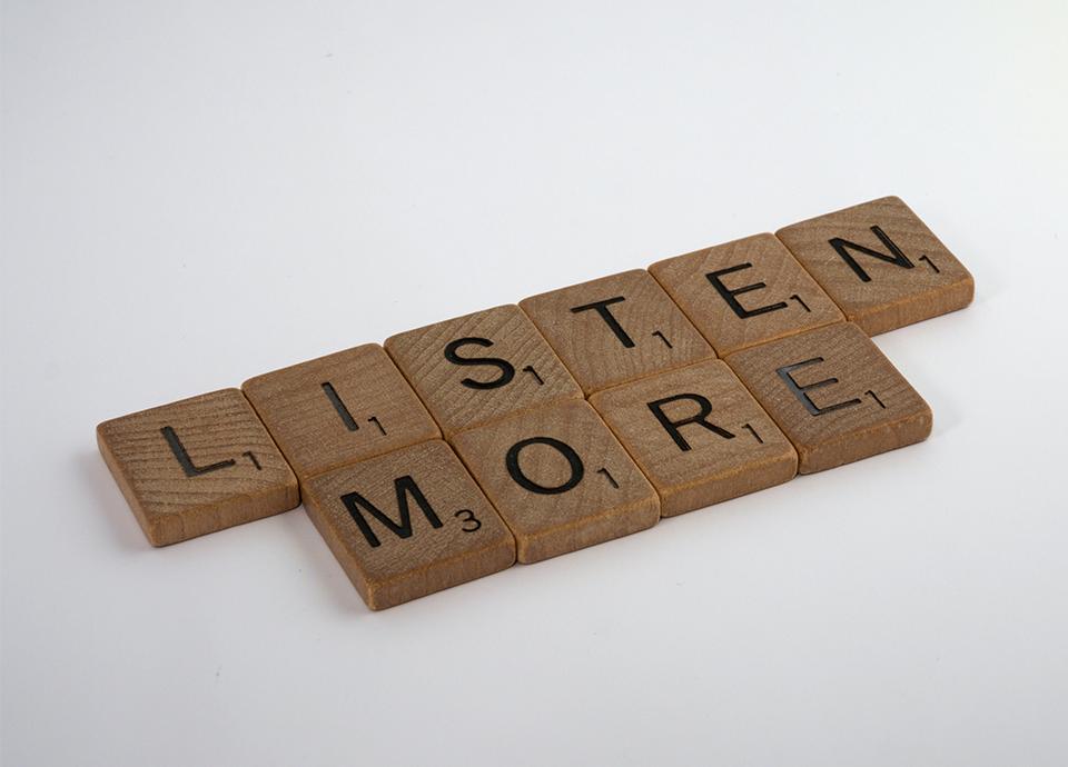 Listen More scrabble