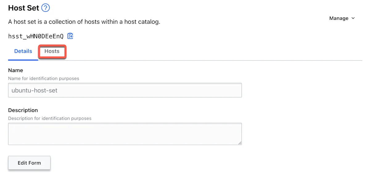 Host set