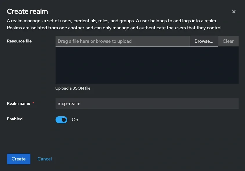 Securing MCP Servers - Create Realm