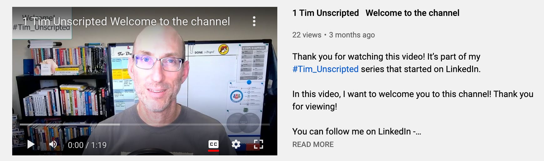 Tim Dickey's YouTube 