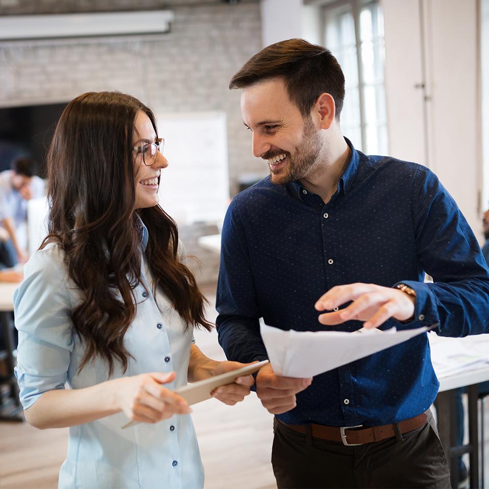 Two People Working 