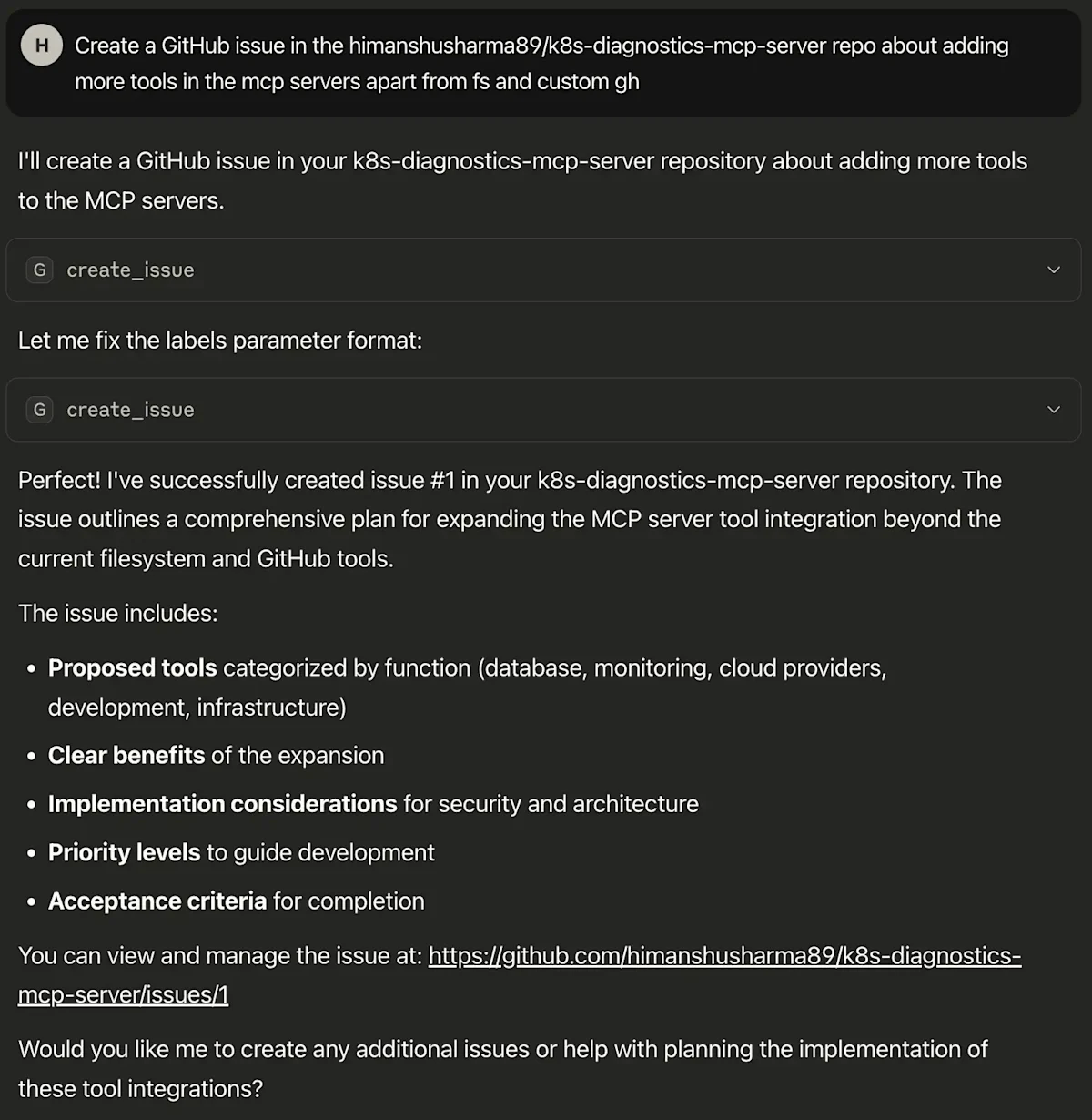Blog - MCP Server - Create issue tool