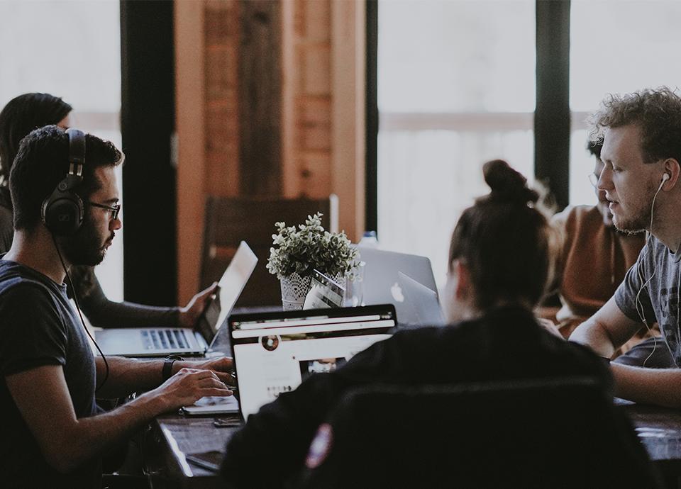 Group of people working on computers