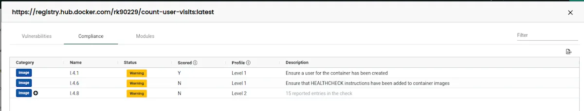 Registry compliance - NeuVector