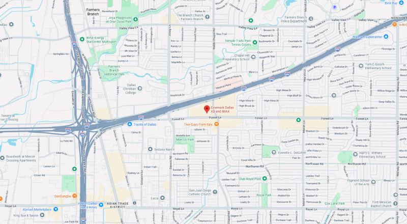 Map - Dallas Movie Night 2026