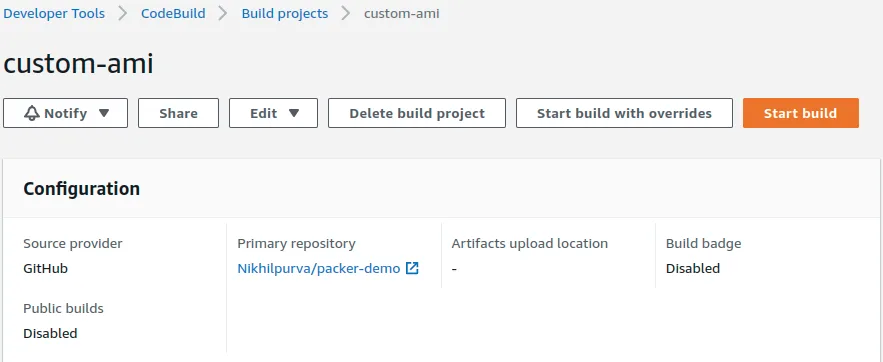 Automate Golden AMI - Start build v2